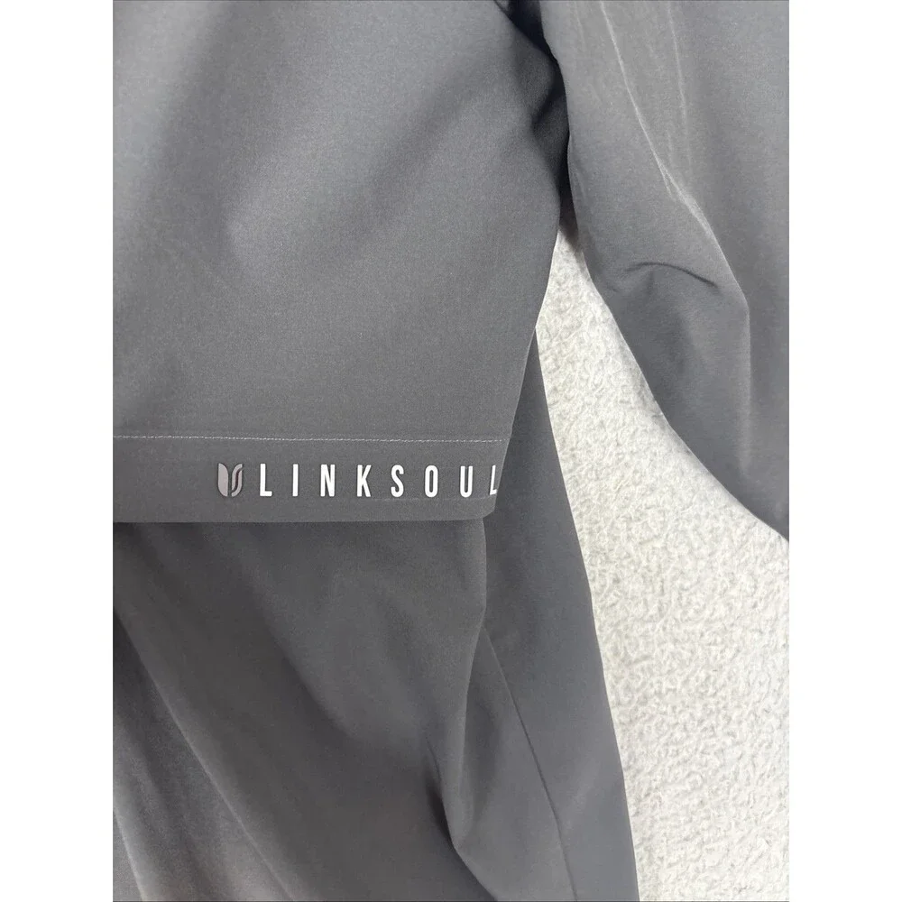 Linksoul Bodega Hooded Performance Full Zip Jacket Graphite Gray Size Large